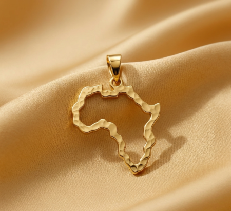 18k Africa Cut Out Pendant